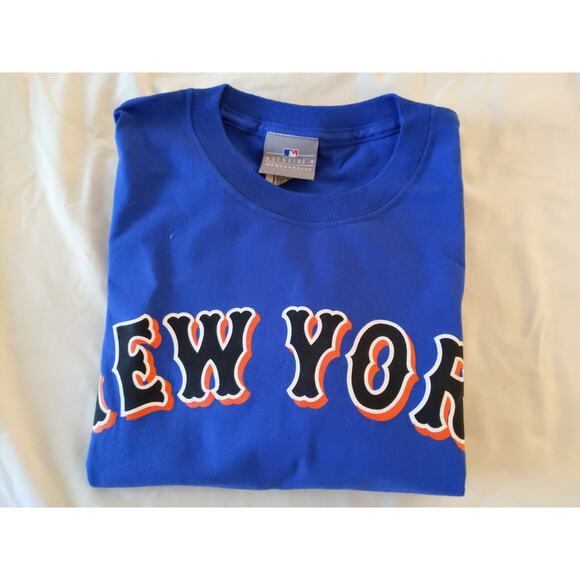 Mens MLB Major League SANTANA 57 Size Med Blue New York Tshirt - Picture 2 of 10